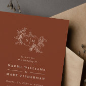 パンプキンつる植物モノグラム結婚式招待状 招待状