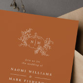 パンプキンつる植物モノグラム結婚式招待状 招待状