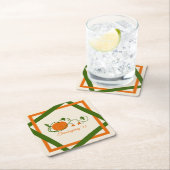 パンプキンつる植物格子 スクエアペーパーコースター (インサイチュ)