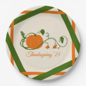 パンプキンつる植物格子 ペーパープレート (正面)