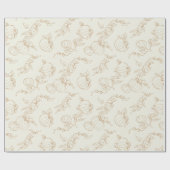 パンプキンつる植物秋秋感謝祭デザイン ラッピングペーパー (フラット)