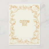 パンプキンつる植物秋秋感謝祭フレームカスタム ポストカード (正面)