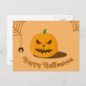 パンプキンでハロウィーンの怖い夜 ポストカード (正面/裏面)