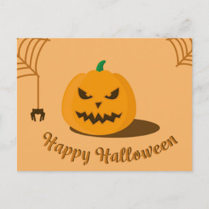 パンプキンでハロウィーンの怖い夜 ポストカード