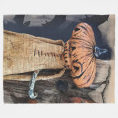 パンプキンで暖かく居心地の良いハロウィーンスロー秋 フリースブランケット (正面(横))