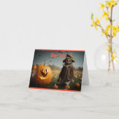 パンプキンとかかしのハロウィンカード カード (黄色い花)