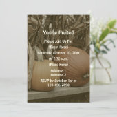 パンプキンととうもろこしの茎 秋のパーティー 招待状 (スタンド正面)