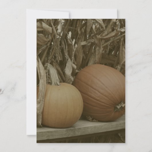 パンプキンととうもろこしの茎 秋のパーティー 招待状 (裏面)