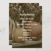 パンプキンととうもろこしの茎 秋のパーティー 招待状 (正面/裏面)