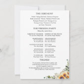 パンプキンとひまわりの秋のウェディングセレモニープログラム 招待状 (裏面)