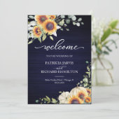 パンプキンとひまわりの秋のウェディングセレモニープログラム 招待状 (スタンド正面)