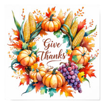 パンプキンとコーンリースのポスター