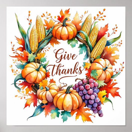パンプキンとコーンリースのポスター ポスター (正面)