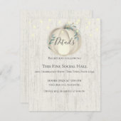 パンプキンとストリングライトの素朴詳細と情報 招待状 (正面/裏面)