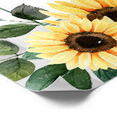 パンプキンとヒマワリのブライダルシャワーのお出迎え ポスター (角)