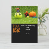 パンプキンとモンスターを使用したテニスハローウィンパーティ 招待状 (スタンド正面)