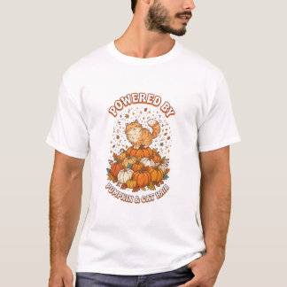 パンプキンと猫の毛でできています パロディ 秋の猫グッズ Tシャツ