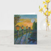 パンプキンと猫ノート カード (黄色い花)