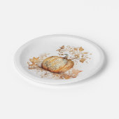 パンプキンと秋でドリーミーな離れ装飾 ペーパープレート (アングル)