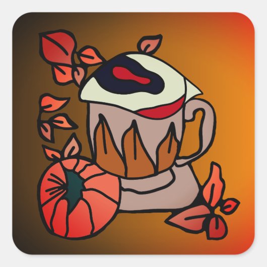 パンプキンと醸造されたアイビーブスが完璧に スクエアシール (正面)