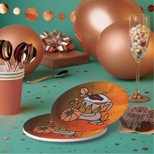 パンプキンと醸造されたアイビーブスが完璧に ペーパープレート (複数)