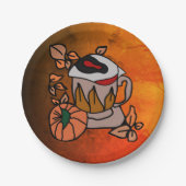 パンプキンと醸造されたアイビーブスが完璧に ペーパープレート (正面)