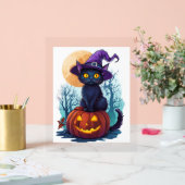 パンプキンにハロウィーンの魔猫 アクリルサイン (ウェディング)