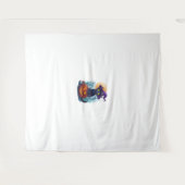 パンプキンにハロウィーンの魔猫 タペストリー (正面(横))