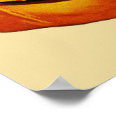 パンプキンに座る猫 ヴィンテージ ハロウィン ポスター (角)