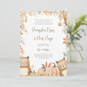 パンプキンのキスとクマのハグ　ベイビーシャワーのご招待 招待状 (スタンド正面)