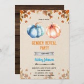 パンプキンのジェンダーリビールシャワーの招待 招待状 (正面/裏面)