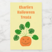 パンプキンのハロウィーンモンステラカスタム植物 フードラベル (シングルラベル)