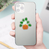 パンプキンのハロウィーンモンステラ植物 シール (スマートフォン)