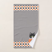 パンプキンのバスルームの猫 タオルセット (ハンドタオル)