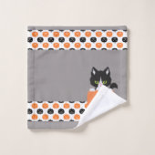 パンプキンのバスルームの猫 タオルセット (ウォッシュタオル)