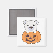 パンプキンのホッキョクグマ甘いホッキョクグマ幸せなマグン マグネット (正面/裏面)