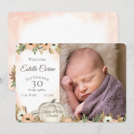 パンプキンの出産発表と感謝 招待状