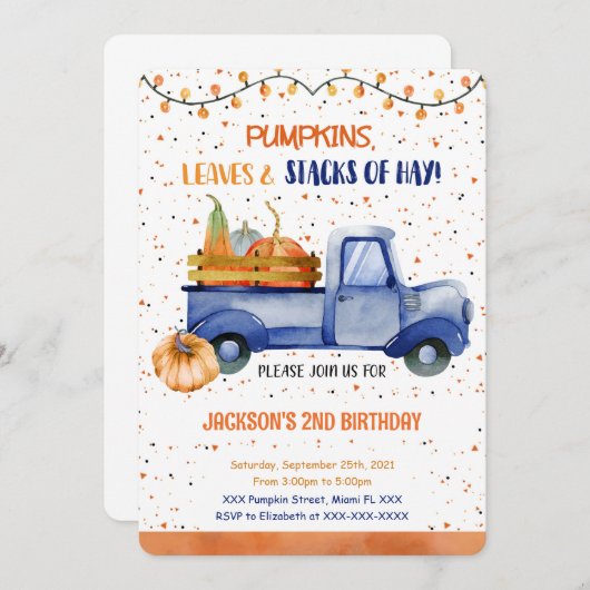 パンプキンの招待状 招待状 (正面/裏面)