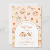 パンプキンの最初の誕生日パステルオレンジ 招待状 (正面)