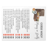 パンプキンの秋をゲームする赤ちゃんシャワー推測 ノートパッド (正面)