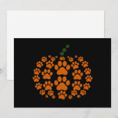 パンプキンの肉球プリント 犬の感謝祭 シーズンカード (正面/裏面)