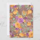 パンプキンの花 秋の水彩 木の赤ちゃんのシャワー 招待状 (裏面)