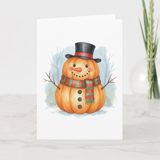パンプキンの雪だるま カード (正面)