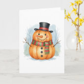 パンプキンの雪だるま カード (黄色い花)
