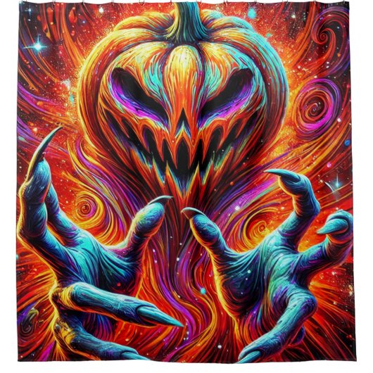 パンプキンアート シャワーカーテン (正面)