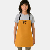 パンプキンイエロースタイリッシュシンプルキッチモノグラムのン エプロン (インサイチュ)
