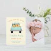 パンプキンイントラックヴィンテージ秋フォトベビー誕生 案内状 (スタンド正面)