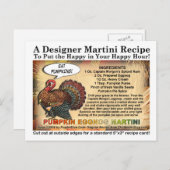 パンプキンエグノグサンクスギビングマルティーニレシピカード シーズンポストカード (正面/裏面)