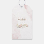 パンプキンエレガントピンクフローラベビーシャワーモノグラム ギフトタグ (裏面)