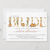 パンプキンエレガント金ゴールド秋ブライダルシャワー 招待状 (正面)